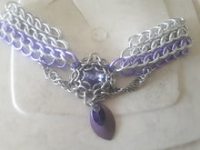 Load image into Gallery viewer, Purple Swarovski Crystal Dragonscale Weave Choker Necklace