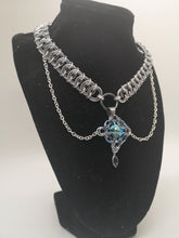 Load image into Gallery viewer, Ice Swarovski Crystal Dragonscale Weave Choker Necklace