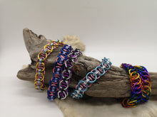Load image into Gallery viewer, Chainmail Pride Bracelets - Helm or Persian Weave