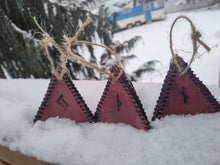 Load image into Gallery viewer, Leather Rune Pyramid Ornament