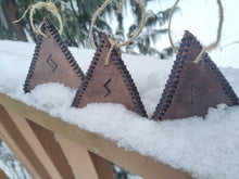 Load image into Gallery viewer, Leather Rune Pyramid Ornament