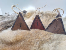 Load image into Gallery viewer, Leather Rune Pyramid Ornament