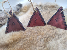 Load image into Gallery viewer, Leather Rune Pyramid Ornament