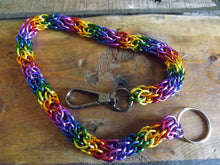 Load image into Gallery viewer, Wallet Chain - Rainbow Candy Cane Weave