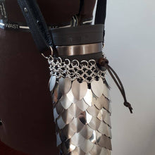 Load image into Gallery viewer, Scalemail Waterbottle Holder - Dragonscale Waterbottle Carrier/Sling - Made to Custom Order