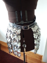 Load image into Gallery viewer, Scalemail Paneled Skirt - Silver - Adjustable - Unique