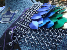 Load image into Gallery viewer, Scalemail Pauldrons Pair - Custom Leather Straps