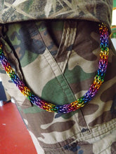 Load image into Gallery viewer, Wallet Chain - Rainbow Candy Cane Weave