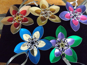 Scalemail Flower - Made to Order - Ornament, Brooch or Hairclip