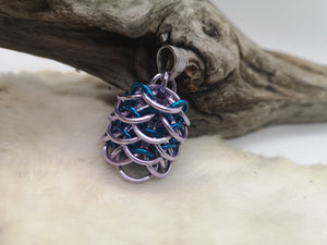 Pinecone Pendant - Dragonscale Chainmail Weave Necklace