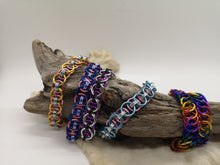 Load image into Gallery viewer, Chainmail Pride Bracelets - Helm or Persian Weave
