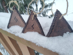 Leather Rune Pyramid Ornament