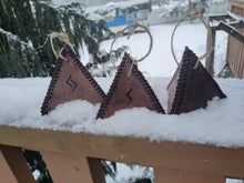 Load image into Gallery viewer, Leather Rune Pyramid Ornament

