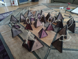 Leather Rune Pyramid Ornament