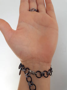 Titanium Scalemail Handflowers - Slave Bracelets - Chainmail Hand Bracelets