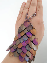 Load image into Gallery viewer, Titanium Scalemail Handflowers - Slave Bracelets - Chainmail Hand Bracelets
