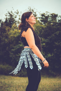 Scalemail Paneled Skirt - Silver - Adjustable - Unique