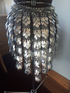Scalemail Paneled Skirt - Silver - Adjustable - Unique