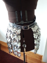 Load image into Gallery viewer, Scalemail Paneled Skirt - Silver - Adjustable - Unique
