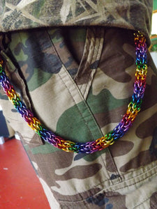 Wallet Chain - Rainbow Candy Cane Weave